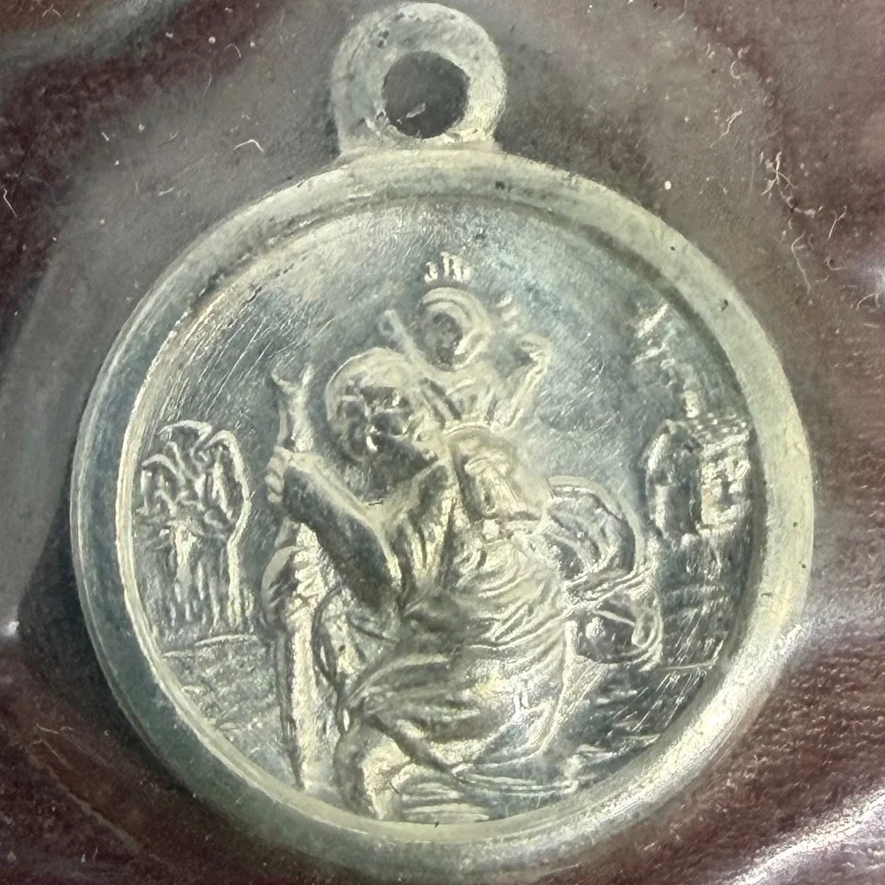 Vintage Catholic Religious Medals Set Miraculous St Christopher Crucifix Charms - Picture 2 of 7